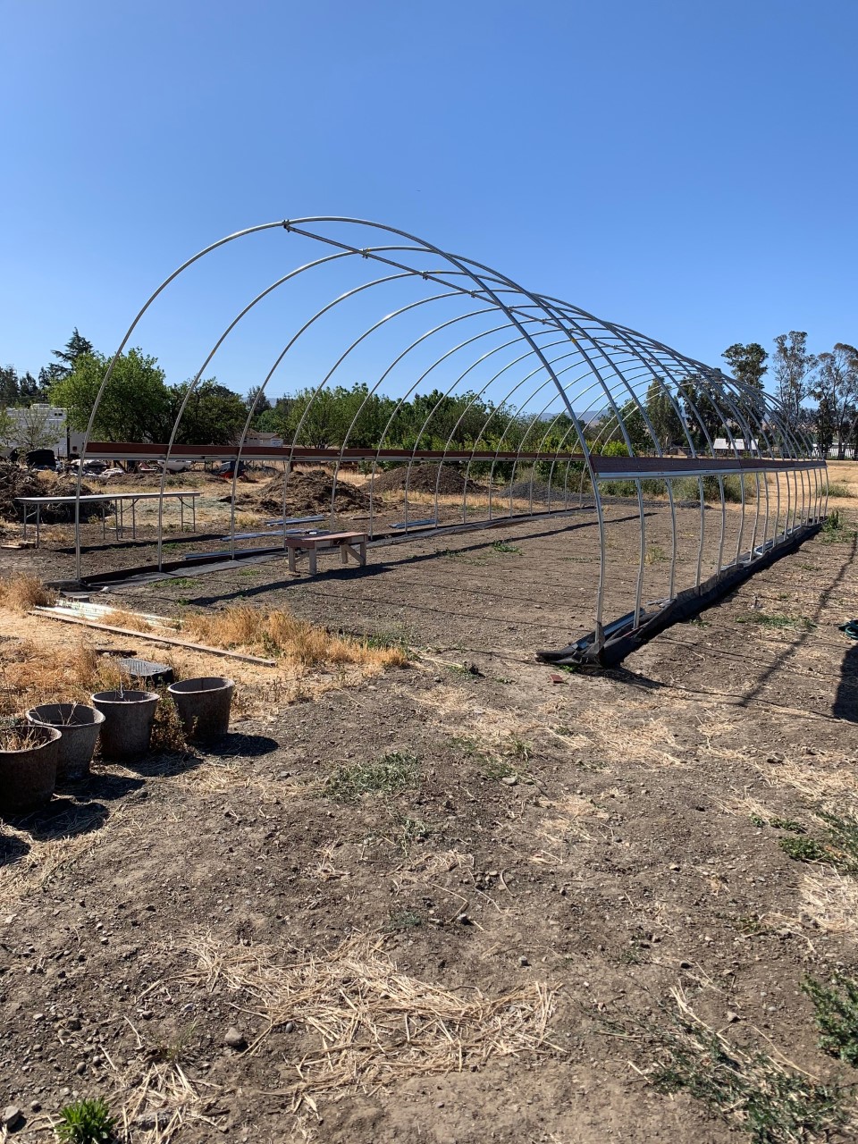 Construction of the new hoop house at Fertile GroundWorks